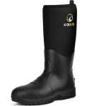 Kalkal Knee High Rubber Work Boots With Steel Shank, Waterproof Boots For Farming, Ranching & Fishing