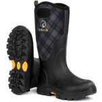 Kalkal Tall Pull-On Rubber Boots With Handles, Steel Shank & Arch Support For Farming Ranching