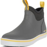 Men's 6 In Waterproof Deck Boots, Ankle High Rubber Fishing Boots With High Traction