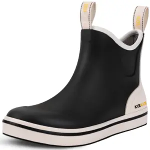Kalkal women's 6 in ankle deck boot in black color
