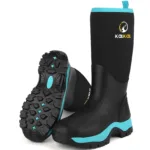 Kalkal Women's Tall Waterproof Farm Boots, Insulated 6mm Neoprene and Ankle Support