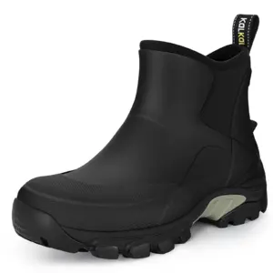 Kalkal Women's waterproof rubber deck boots in black color